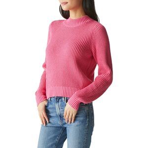 Michael Stars Womens Barb Popover Sweater Flamingo Medium